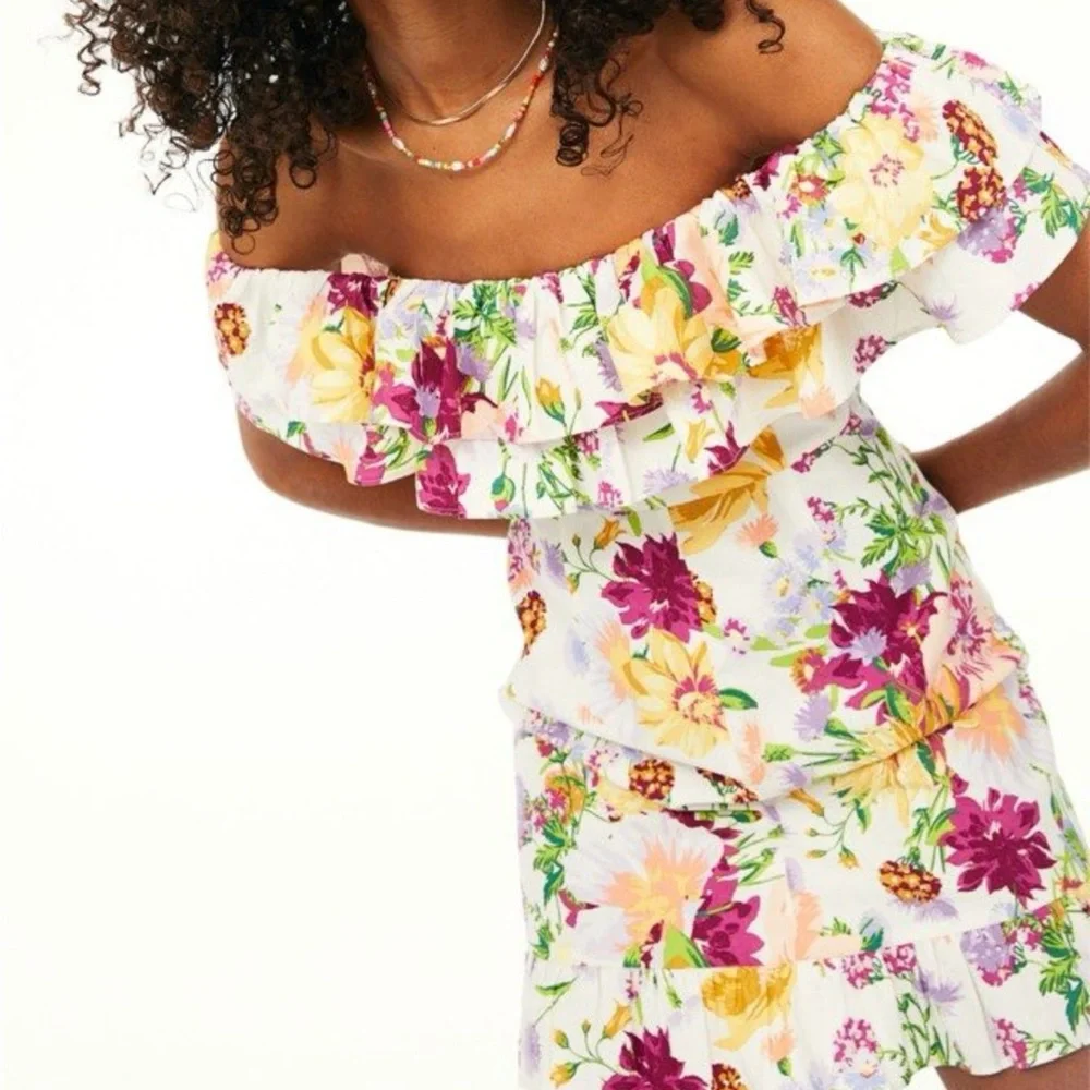 🌸 OFF SHOULDERS FLORAL DRESS - Picture 2 of 12